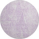 8' Purple And Ivory Diamond Washable Round Rug With UV Protection