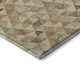 8' Beige Red And Salmon Geometric Washable Round Rug With UV Protection