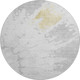 8' Silver Gold And Ivory Abstract Washable Round Rug With UV Protection