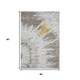 5' X 8' Taupe Gold And Ivory Abstract Washable Area Rug With UV Protection