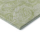9' X 12' Artichoke Green And Ivory Paisley Washable Area Rug With UV Protection
