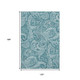 10' X 14' Turquoise And Ivory Paisley Washable Area Rug With UV Protection