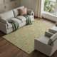 9' X 12' Artichoke Green And Rust Floral Washable Area Rug With UV Protection