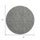 8' Khaki And Gray Floral Washable Round Rug With UV Protection