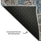 3' X 5' Coffee And Blue Floral Washable Area Rug With UV Protection