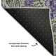 5' X 8' Olive Green And Purple Floral Washable Area Rug With UV Protection