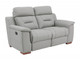 67" Gray And Brown Faux Leather Manual Reclining Loveseat