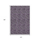 10' X 14' Eggplant And Gray Floral Washable Area Rug With UV Protection