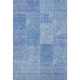 9' X 12' Denim Blue And Ivory Patchwork Washable Area Rug With UV Protection