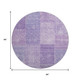 8' Lavender And Purple Patchwork Washable Round Rug With UV Protection