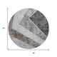 8' Gray Brown And Silver Geometric Washable Round Rug With UV Protection