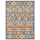 2' X 4' Ivory And Blue Southwestern Stain Resistant Indoor Outdoor Area Rug