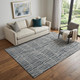 5' X 8' Charcoal And Gray Striped Washable Area Rug With UV Protection
