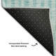 8' X 10' Teal And Ivory Striped Washable Area Rug With UV Protection