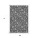9' X 12' Gray And Silver Floral Washable Area Rug With UV Protection