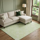 9' X 12' Artichoke Green And Ivory Floral Washable Area Rug With UV Protection
