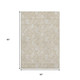 5' X 8' Beige And Ivory Floral Washable Area Rug With UV Protection