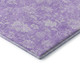 8' Lilac And Ivory Floral Washable Round Rug With UV Protection