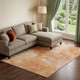9' X 12' Salmon And Ivory Abstract Washable Area Rug With UV Protection