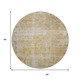 8' Gold Ivory And Beige Geometric Washable Round Rug With UV Protection