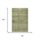 5' X 8' Artichoke Green Gray And Beige Striped Washable Area Rug With UV Protection