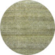 8' Artichoke Green Gray And Beige Striped Washable Round Rug With UV Protection