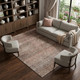 10' X 14' Coral Gray And Silver Striped Washable Area Rug With UV Protection