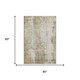 5' X 8' Taupe And Ivory Abstract Washable Area Rug With UV Protection
