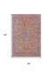 3' X 5' Orange Red And Gray Floral Medallion Washable Area Rug With UV Protection