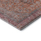 5' X 8' Orange Red And Gray Floral Medallion Washable Area Rug With UV Protection