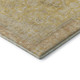 9' X 12' Wheat Gold And Gray Floral Medallion Washable Area Rug With UV Protection