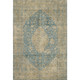 8' X 10' Blue Beige And Taupe Medallion Washable Area Rug With UV Protection