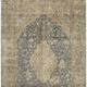 5' X 8' Charcoal Gray And Beige Medallion Washable Area Rug With UV Protection