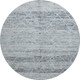 8' Blue Gray And Silver Abstract Geometric Washable Round Rug With UV Protection