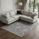 8' X 10' Gray And Silver Damask Washable Area Rug With UV Protection