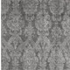 9' X 12' Gray And Silver Damask Washable Area Rug With UV Protection