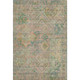 8' X 10' Green Teal And Orange Floral Washable Area Rug With UV Protection