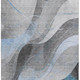 9' X 12' Sky Blue Gray And Silver Abstract Washable Area Rug With UV Protection