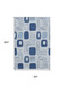 5' X 8' Blue Sky Blue And Ivory Geometric Washable Area Rug With UV Protection
