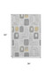 3' X 5' Gray Silver And Gold Geometric Washable Area Rug With UV Protection