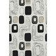 8' X 10' Ivory Black And Beige Geometric Washable Area Rug With UV Protection