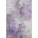 10' X 14' Purple Ivory And Gray Abstract Washable Area Rug With UV Protection