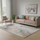 5' X 8' Linen Peach And Ivory Abstract Washable Area Rug With UV Protection