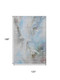 10' X 14' Sky Blue Gray And Silver Abstract Washable Area Rug With UV Protection
