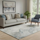 5' X 8' Beige Gray And Ivory Abstract Washable Area Rug With UV Protection