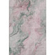 3' X 5' Blush Sage And Ivory Abstract Washable Area Rug With UV Protection