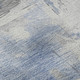 8' Denim Blue Gray And Ivory Abstract Washable Round Rug With UV Protection