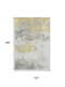 10' X 14' Gold Gray And Ivory Abstract Washable Area Rug With UV Protection