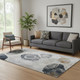 5' X 8' Gray Charcoal And Beige Geometric Washable Area Rug With UV Protection