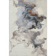 3' X 5' Beige Blue And Copper Abstract Washable Area Rug With UV Protection